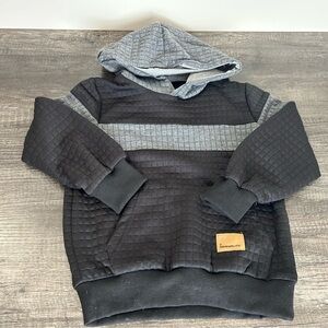 Boy’s Black and Gray Hooded Sweater
